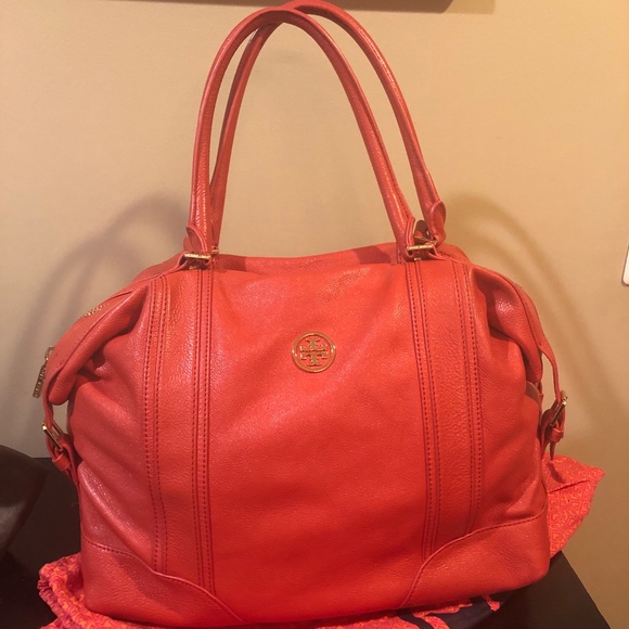 Tory Burch Handbags - Tory Burch Orange Leather satchel